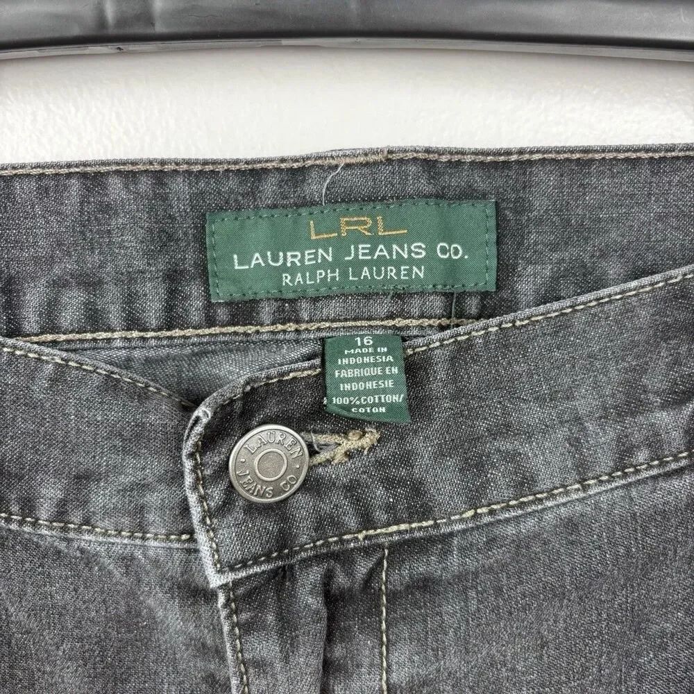 Lauren Jeans Co. Ralph Lauren Jeans Womens 16 Black Denim Boyfriend Fit Casual